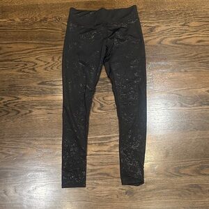 Terez Black and Silver Textured Leggings